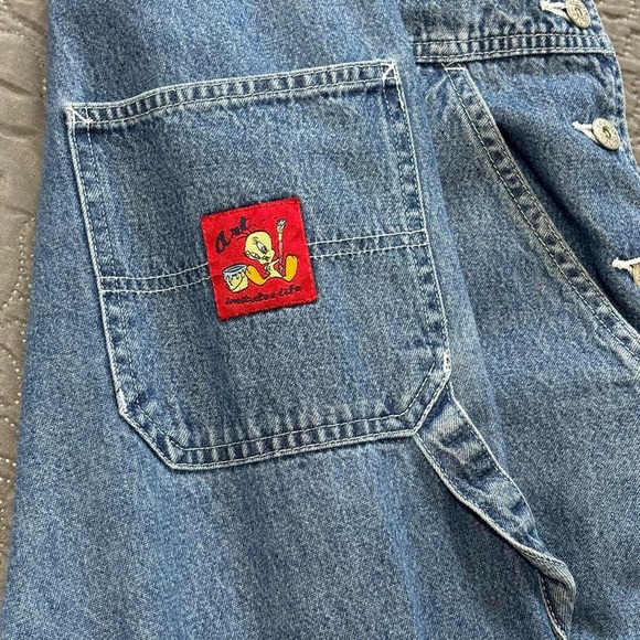 VINTAGE TWEEDY BIRD DENIM OVERALLS - Picture 2 of 4